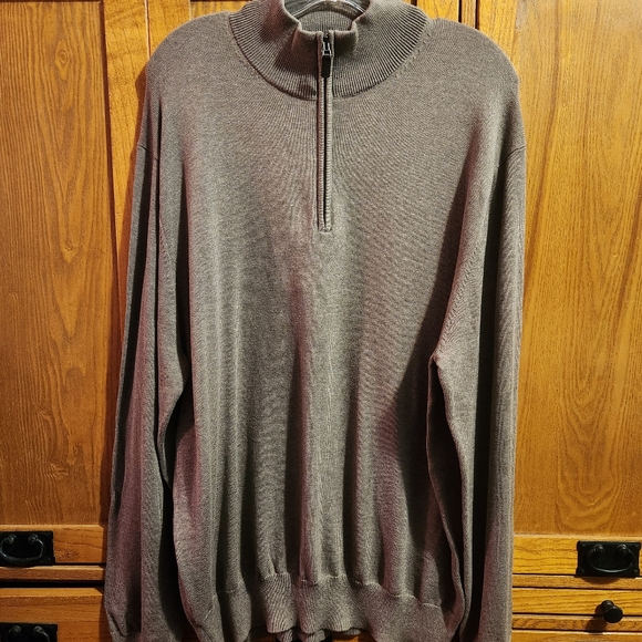 Jos. A. Banks Signature Men's Oatmeal 1/4 Zip High Neck Sweater Large New - Picture 1 of 11